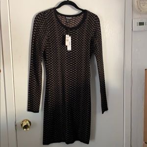 Express Dresses - Sweater dress black with gold print Express Dresses - Sweater dress black with gold print